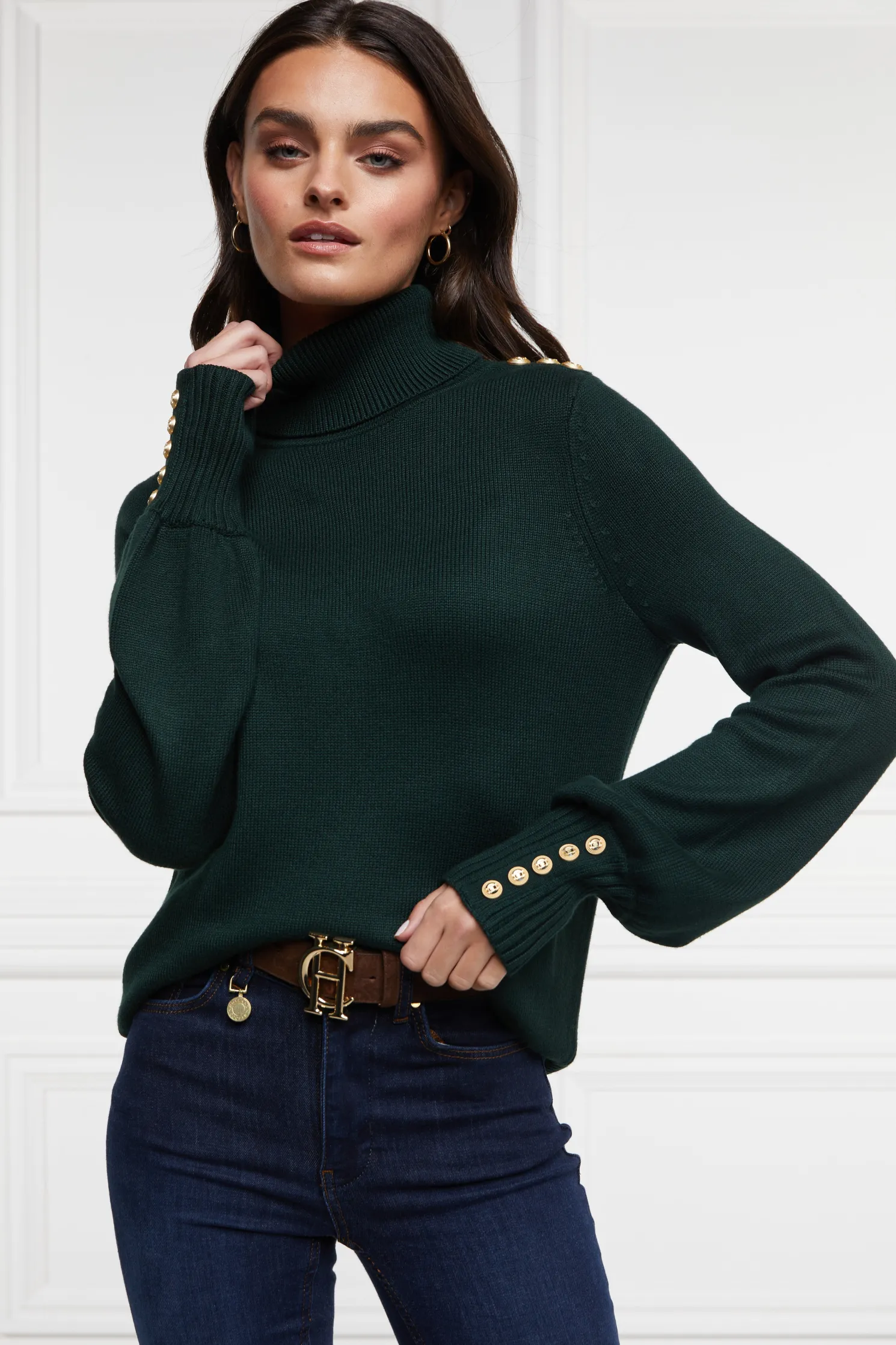 Chamonix Roll Neck Knit (Emerald)