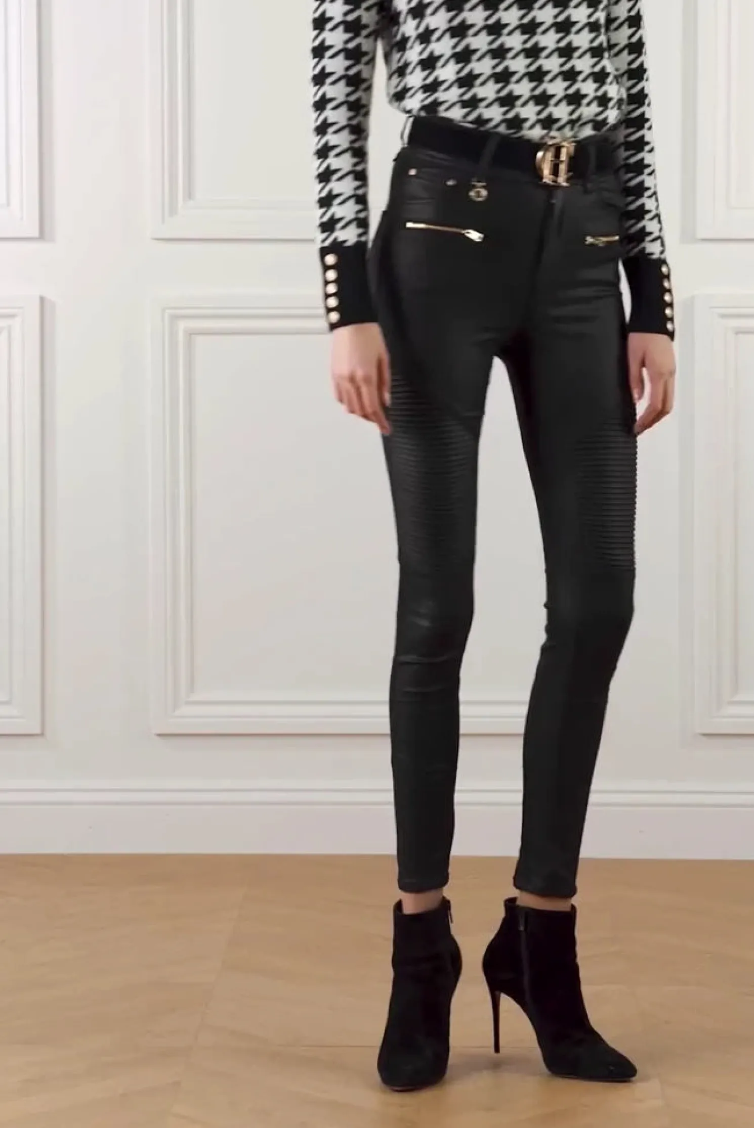 Coated Biker Jean (Black)