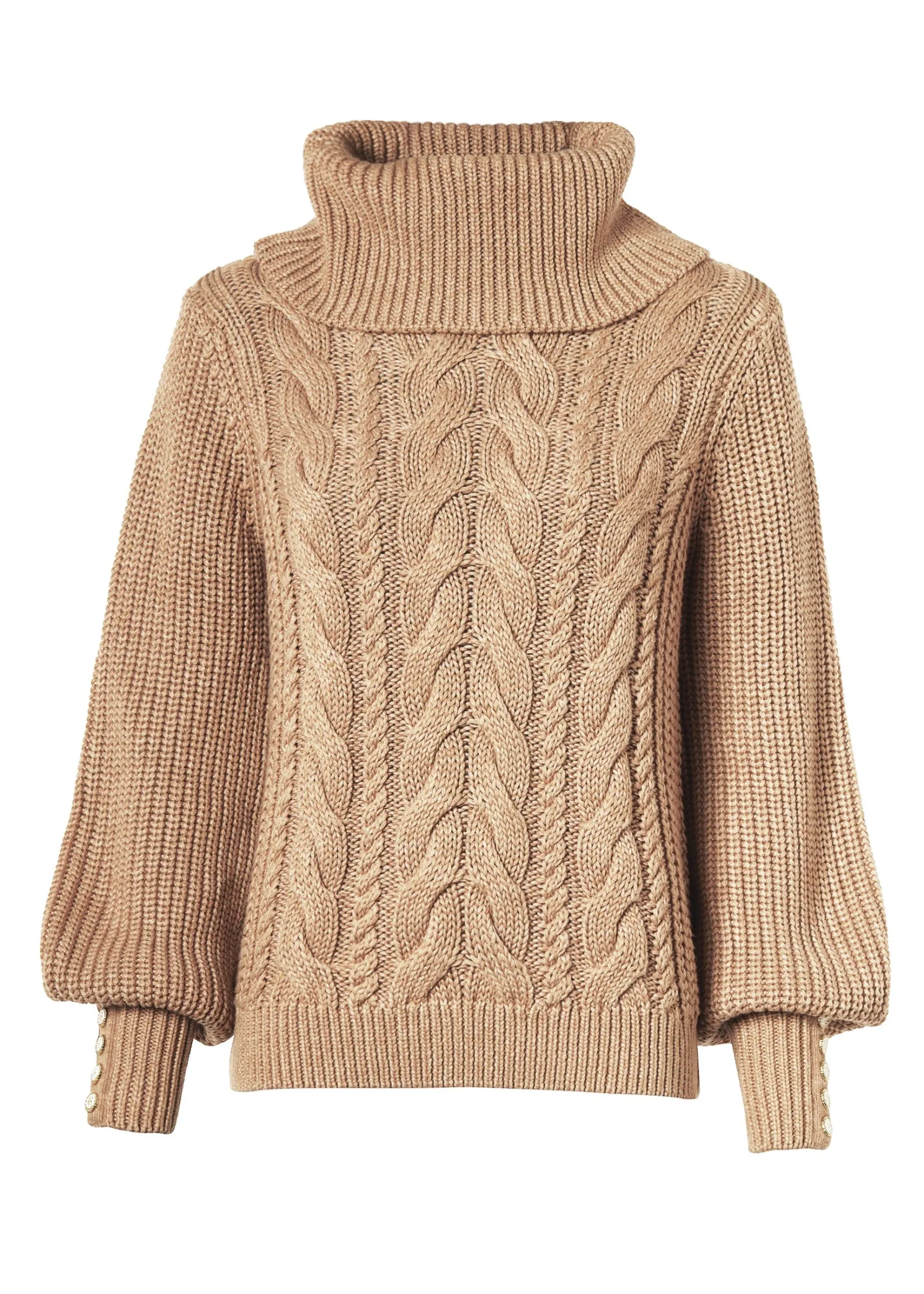 Corded Roll Neck Knit (Camel)