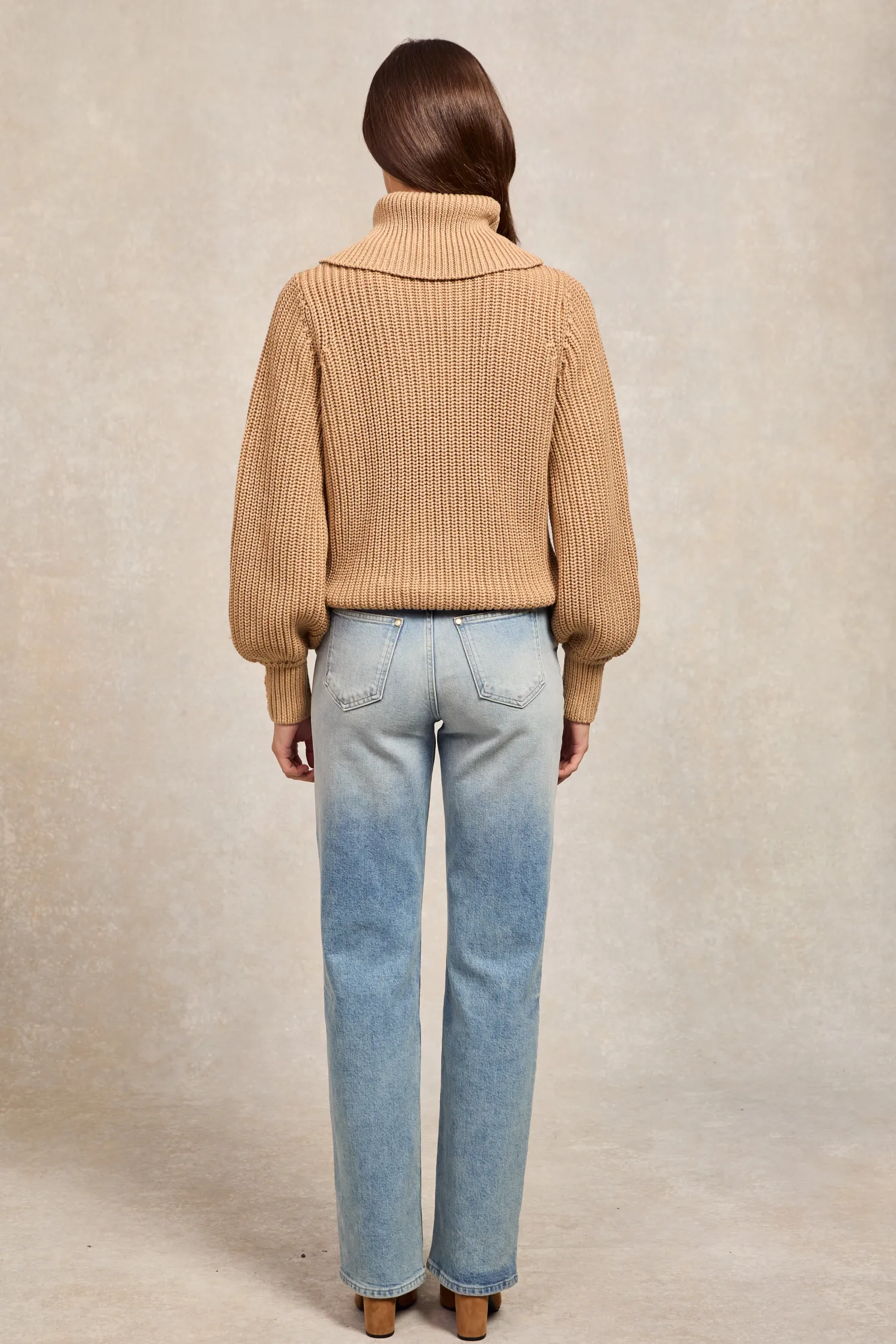 Corded Roll Neck Knit (Camel)
