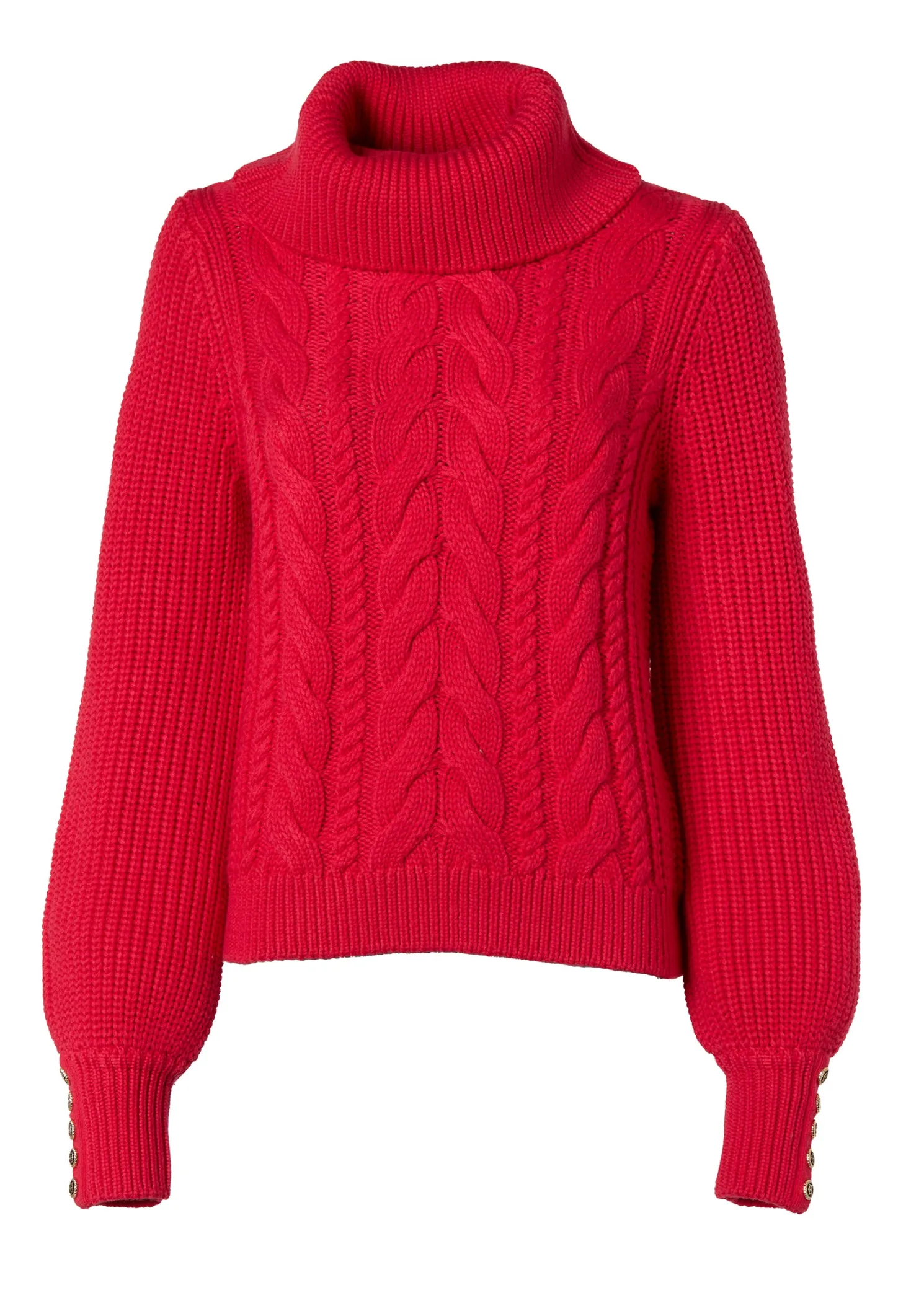 Corded Roll Neck Knit (Raspberry)