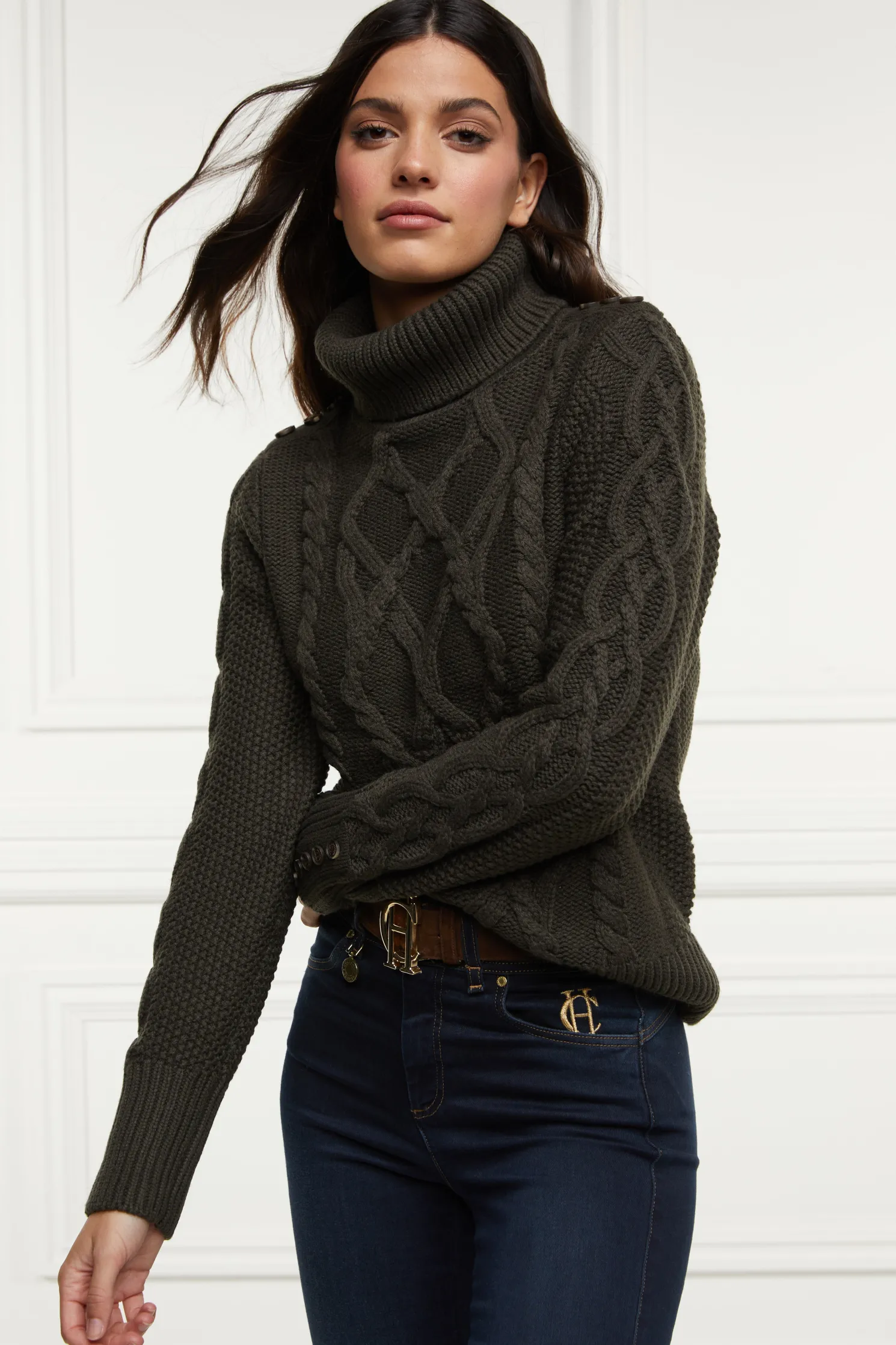 Cortina Roll Neck Knit (Fern Green)