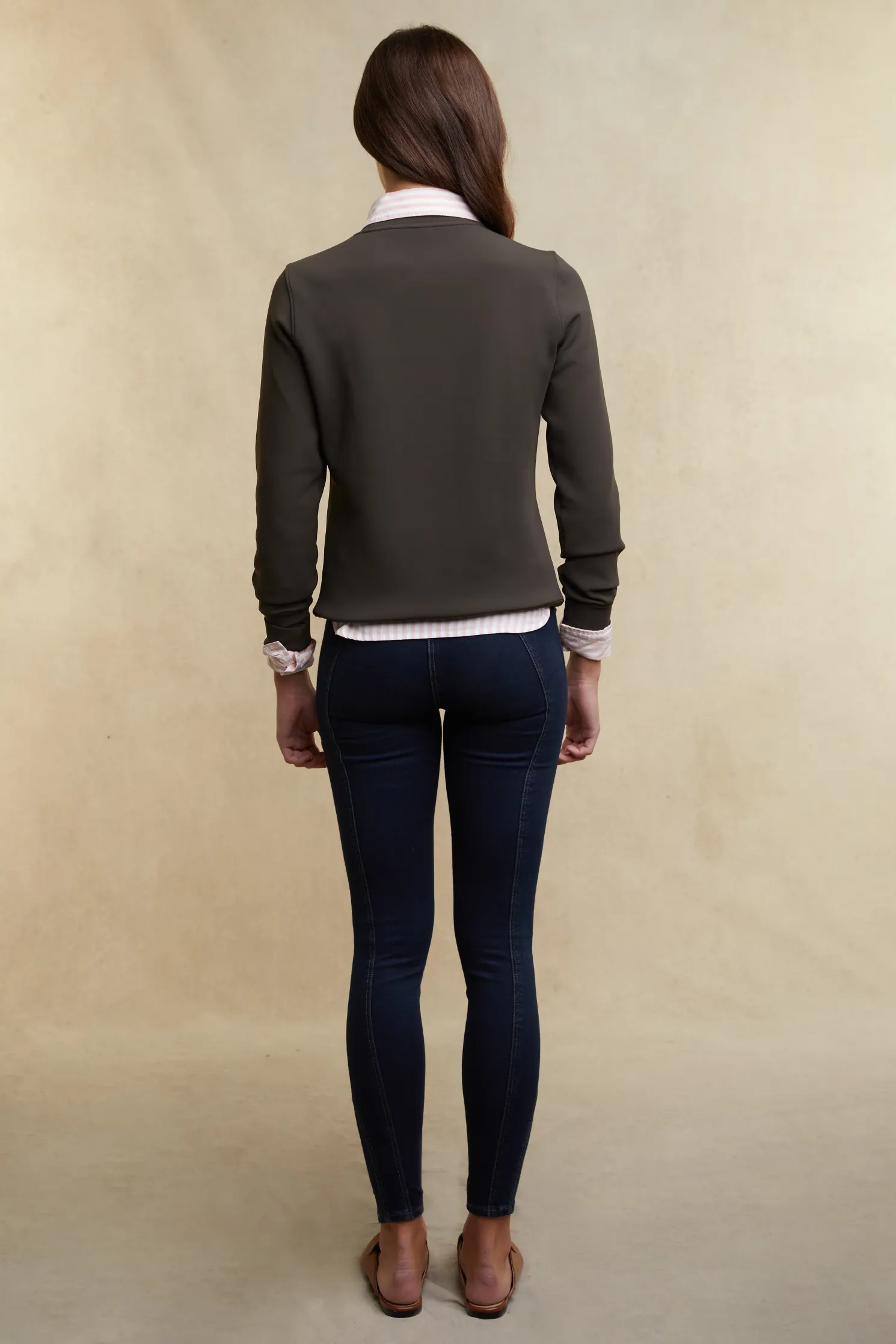 Crystal Crew Neck Sweat (Dark Olive)