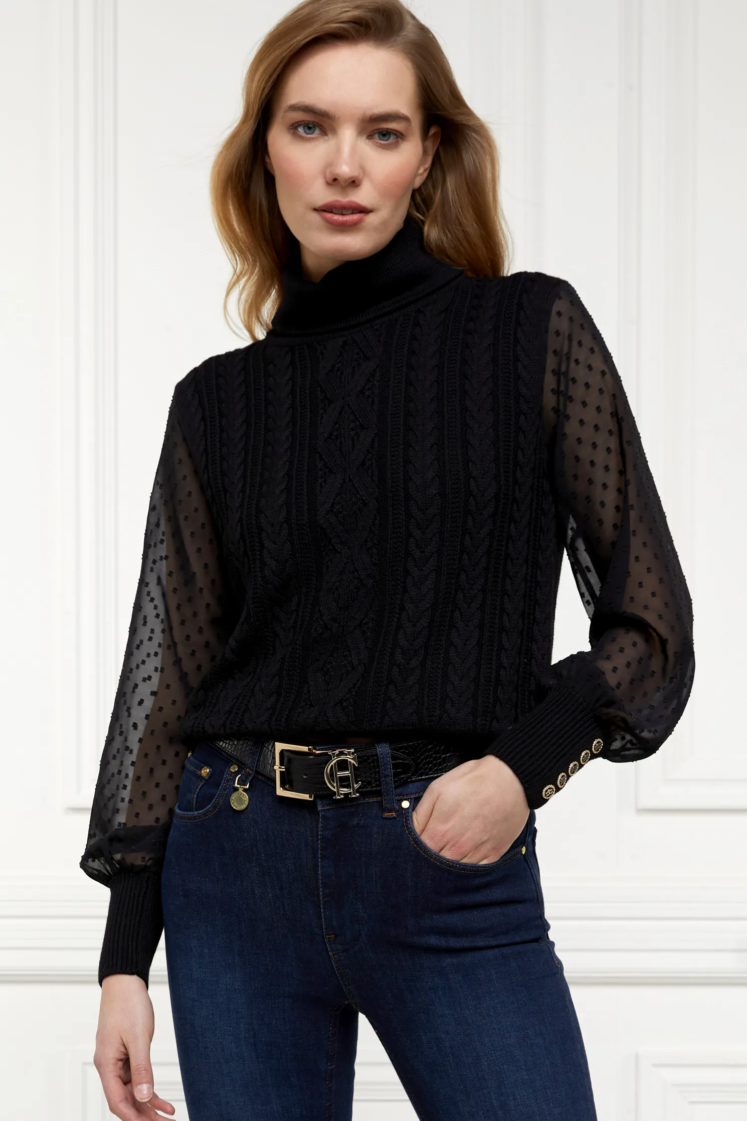 Featherton Roll Neck Knit (Black)