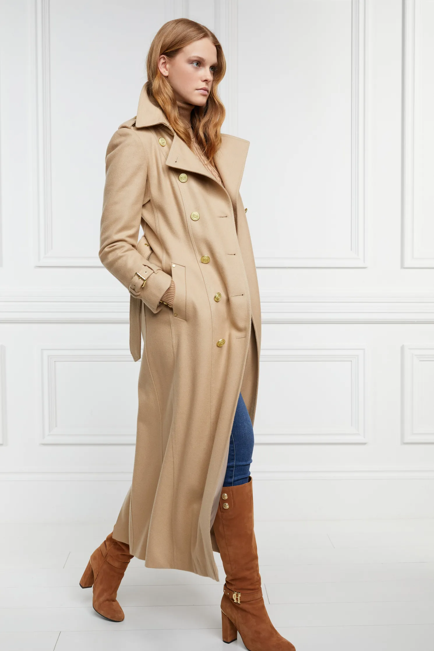 Full Length Marlborough Trench Coat (Camel)