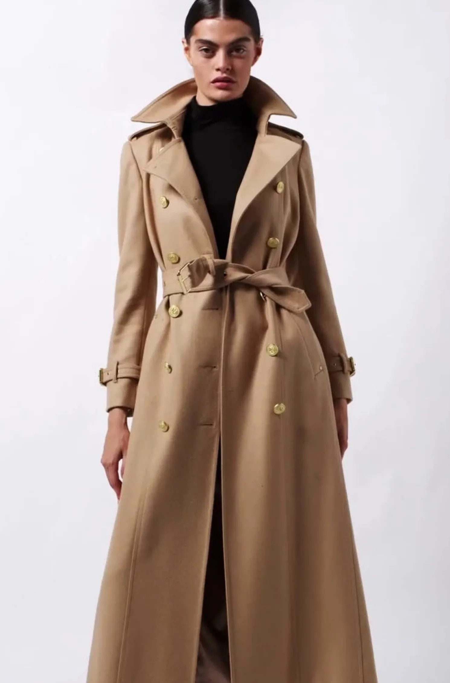 Full Length Marlborough Trench Coat (Camel)