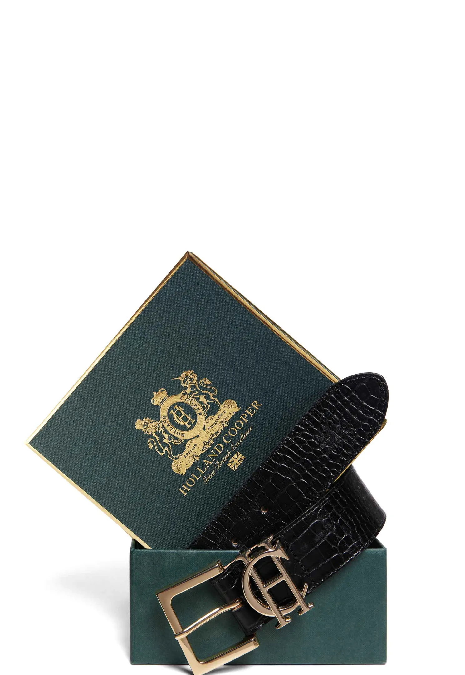HC Classic Logo Belt (Black Croc)