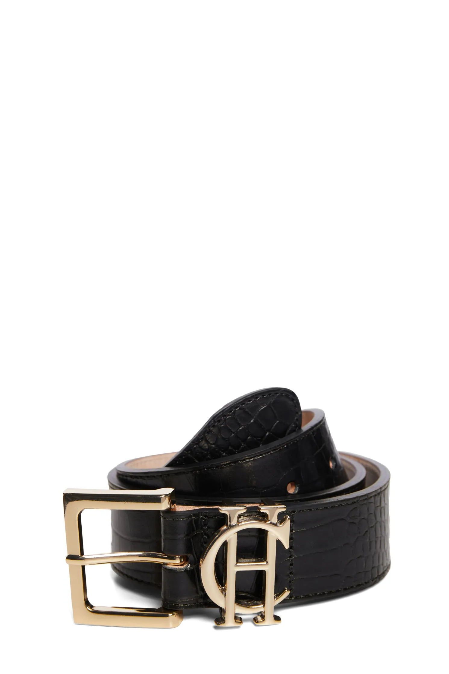 HC Classic Logo Belt (Black Croc)