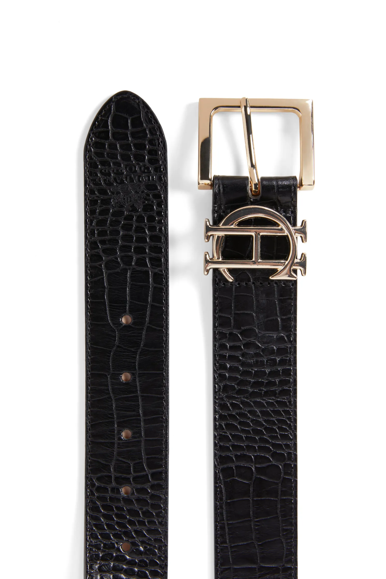HC Classic Logo Belt (Black Croc)