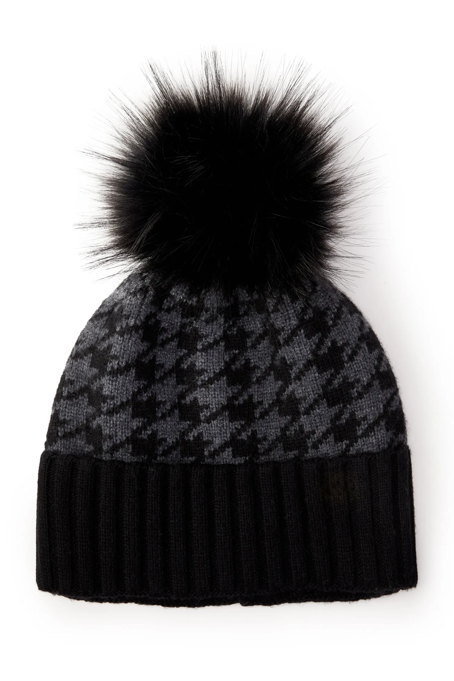 Heritage Bobble Hat (Grey Houndstooth)