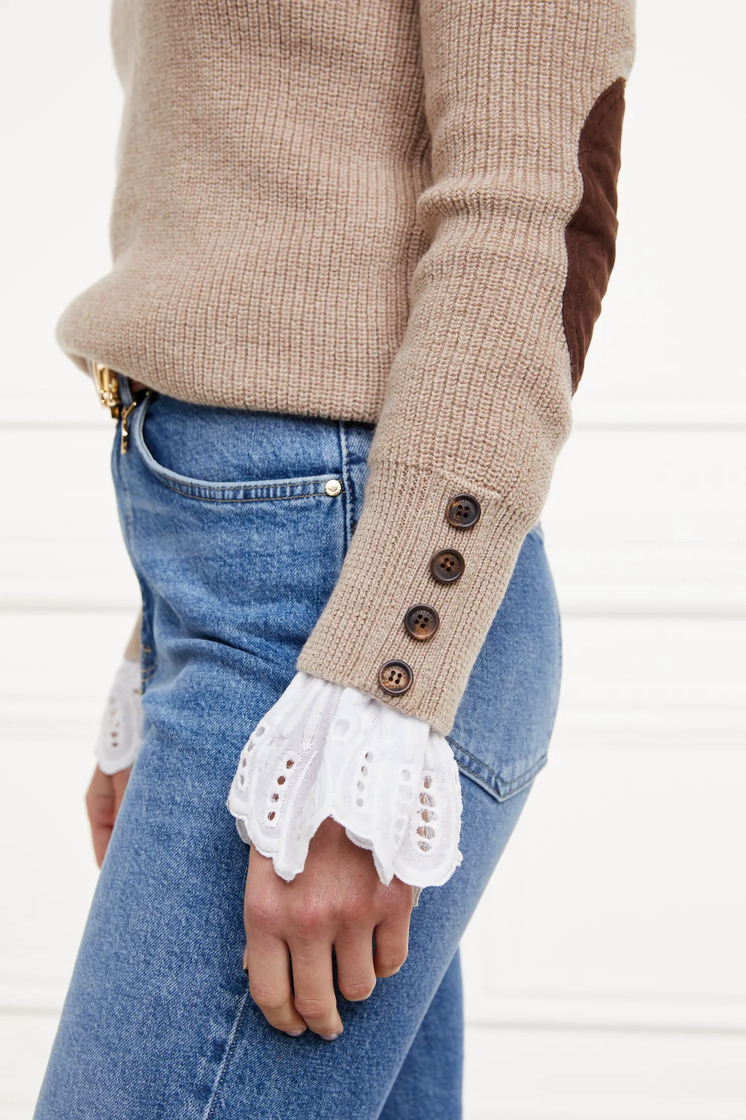 Heritage Crew Neck Knit (Latte Marl)