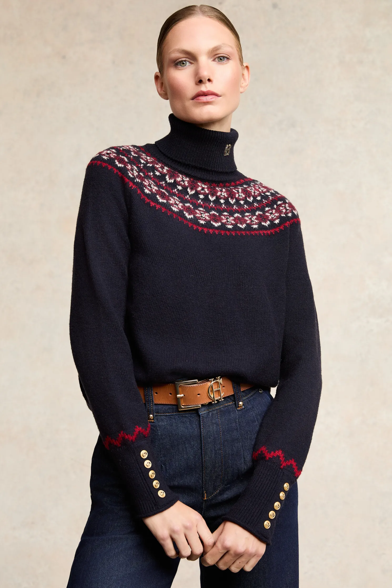 Jennifer Roll Neck Knit (Ink Navy)