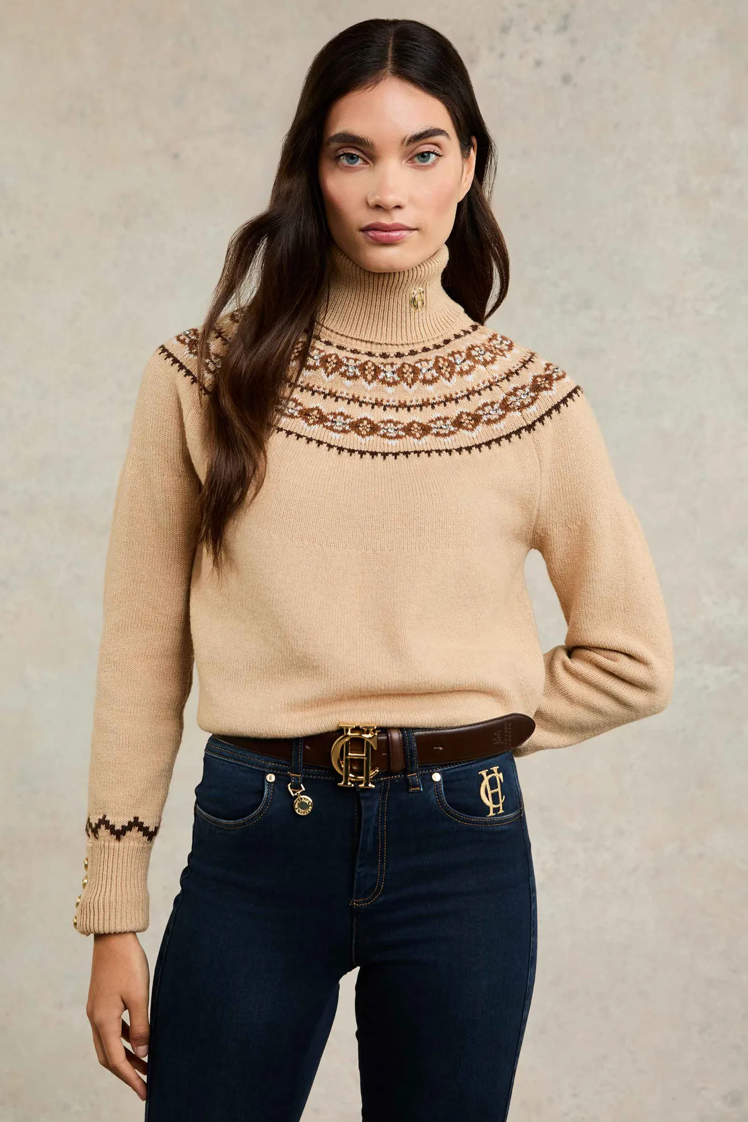 Jennifer Roll Neck Knit (Camel)