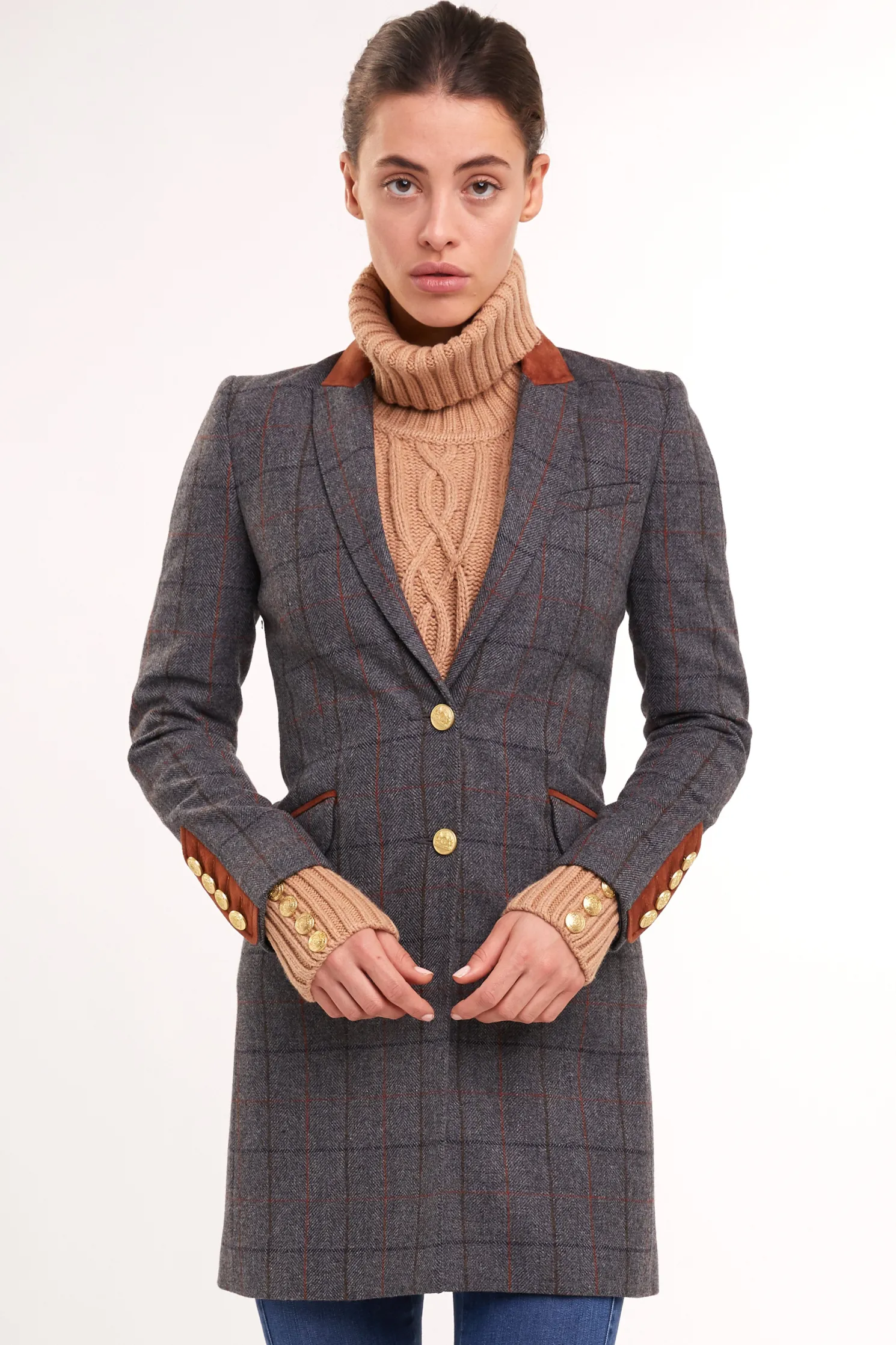 Kempton Coat (Mid Blue Check)
