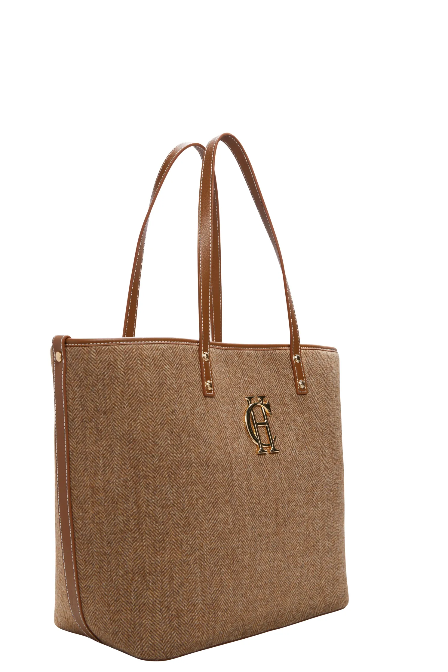 Kensington Tote Bag (Tan Herringbone)
