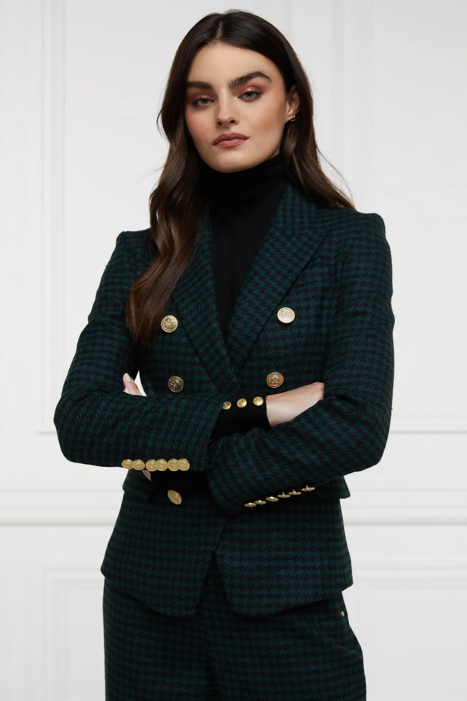 Knightsbridge Blazer (Emerald Houndstooth)