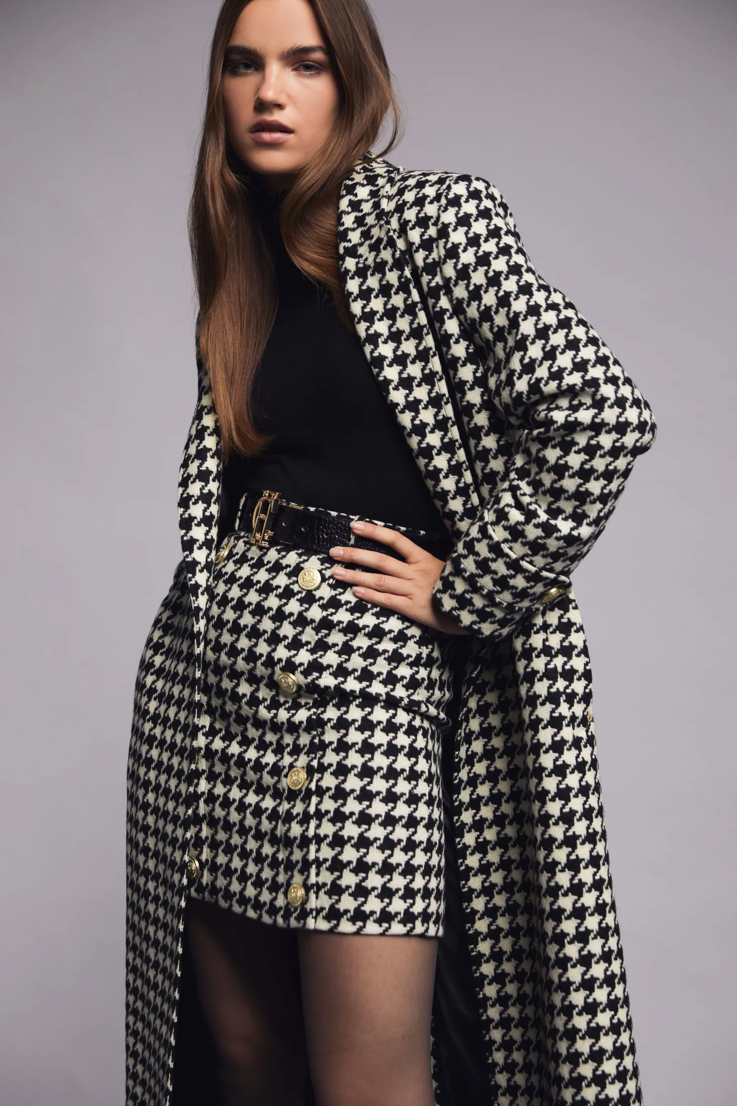 Knightsbridge Skirt (Large Scale Houndstooth)