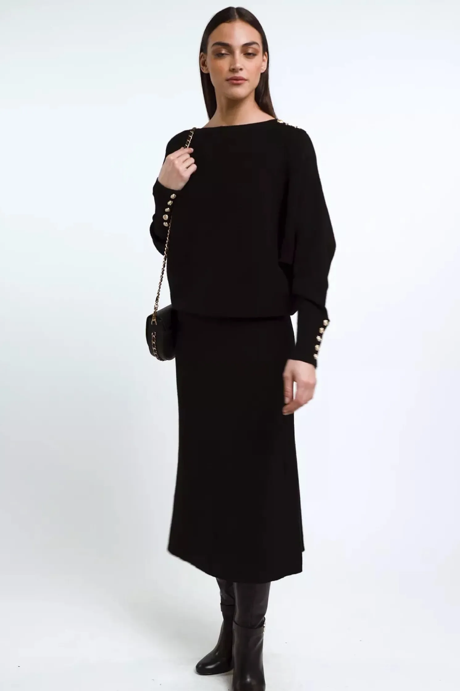 Leyla Knitted Skirt (Black)