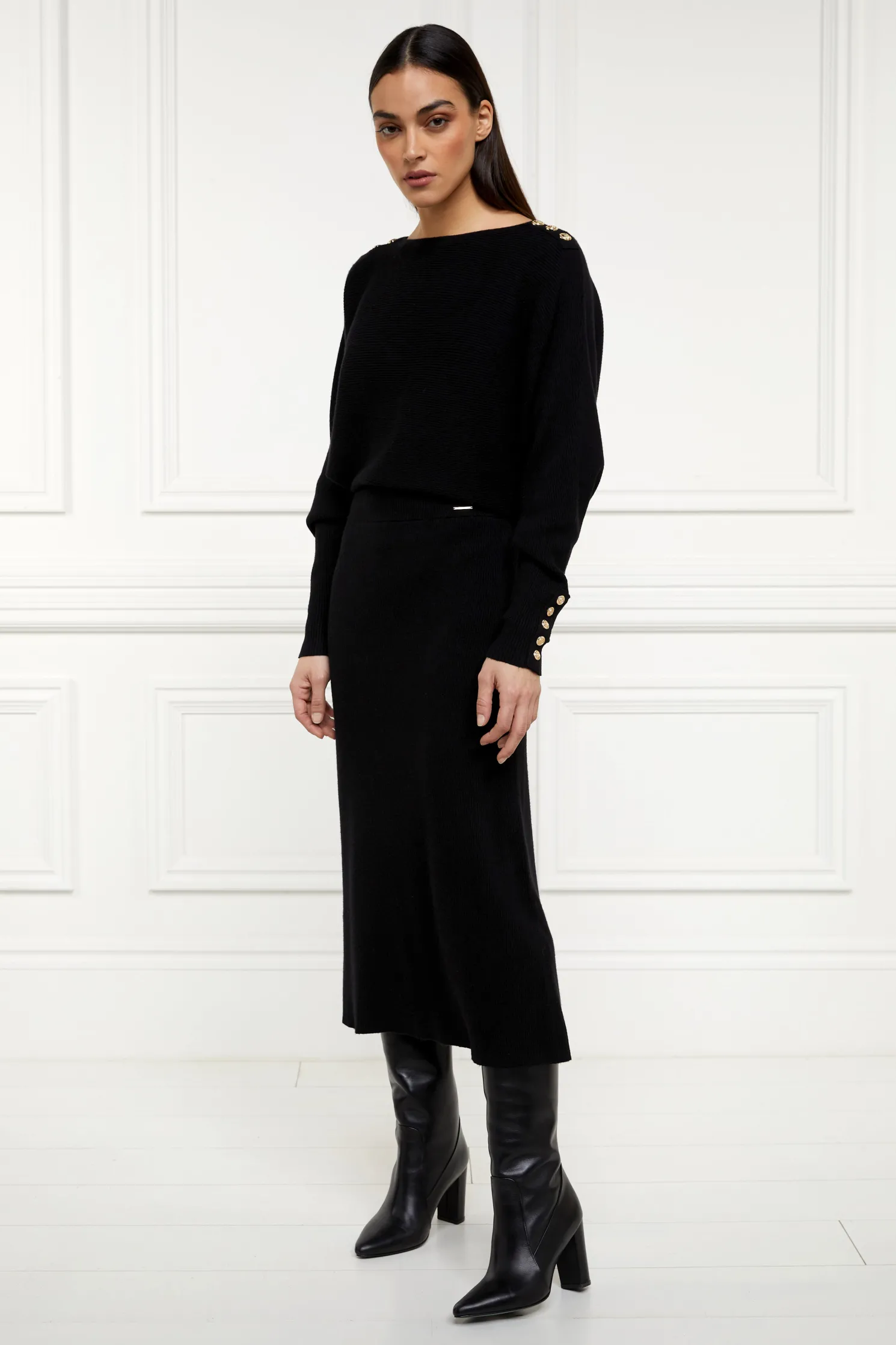 Leyla Knitted Skirt (Black)