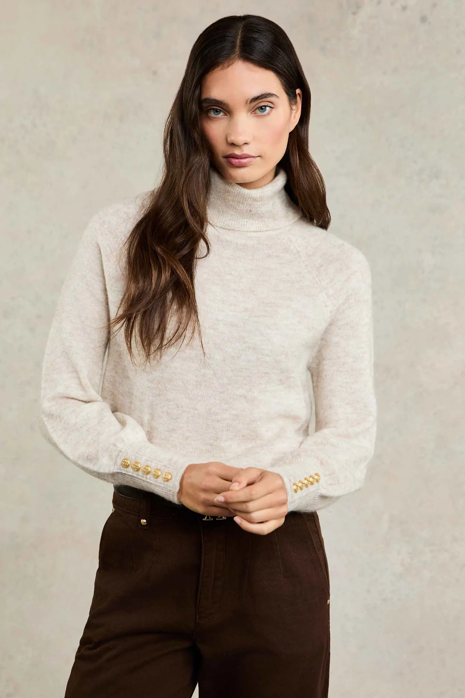 Maisie Roll Neck Knit (Barley)