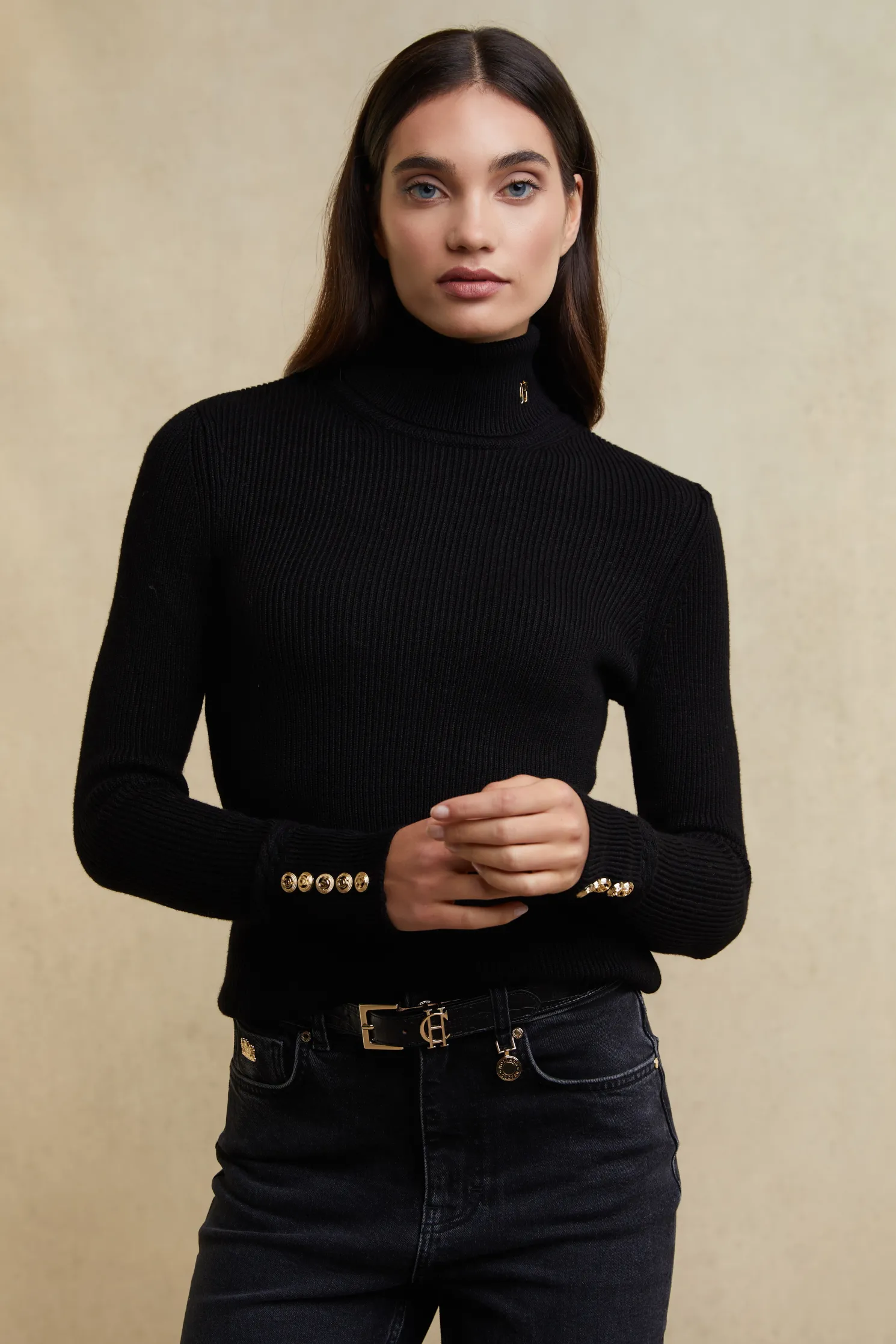 Painswick Roll Neck (Black)