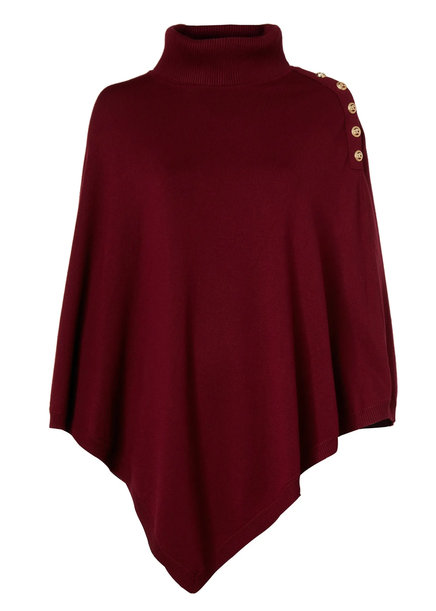 Roll Neck Cape (Wine)