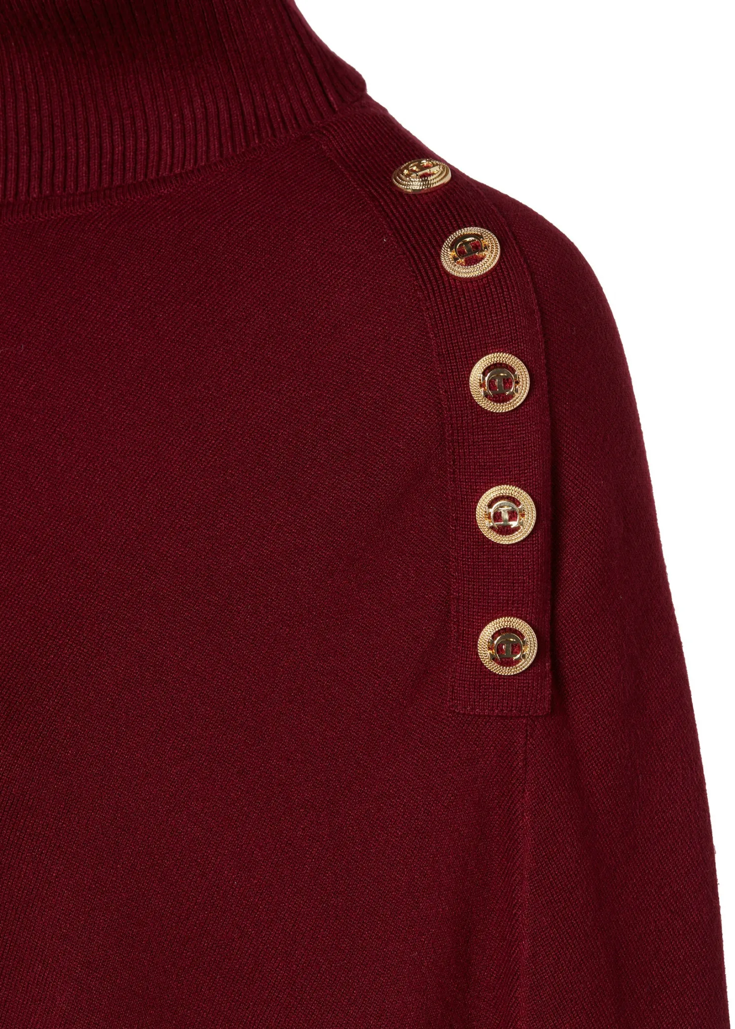 Roll Neck Cape (Wine)