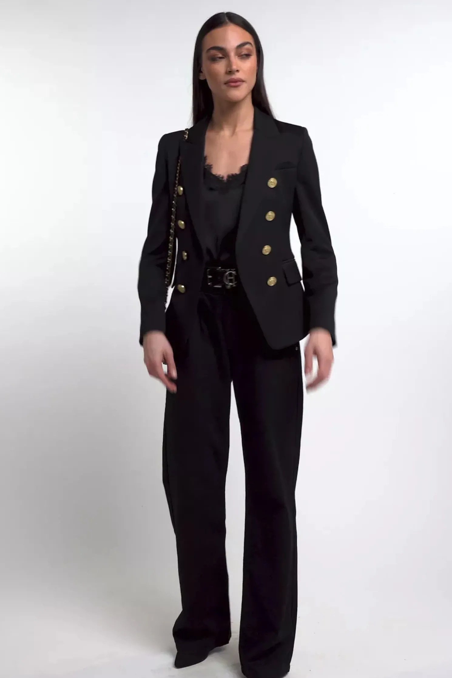 Satin Lace Cami (Black)