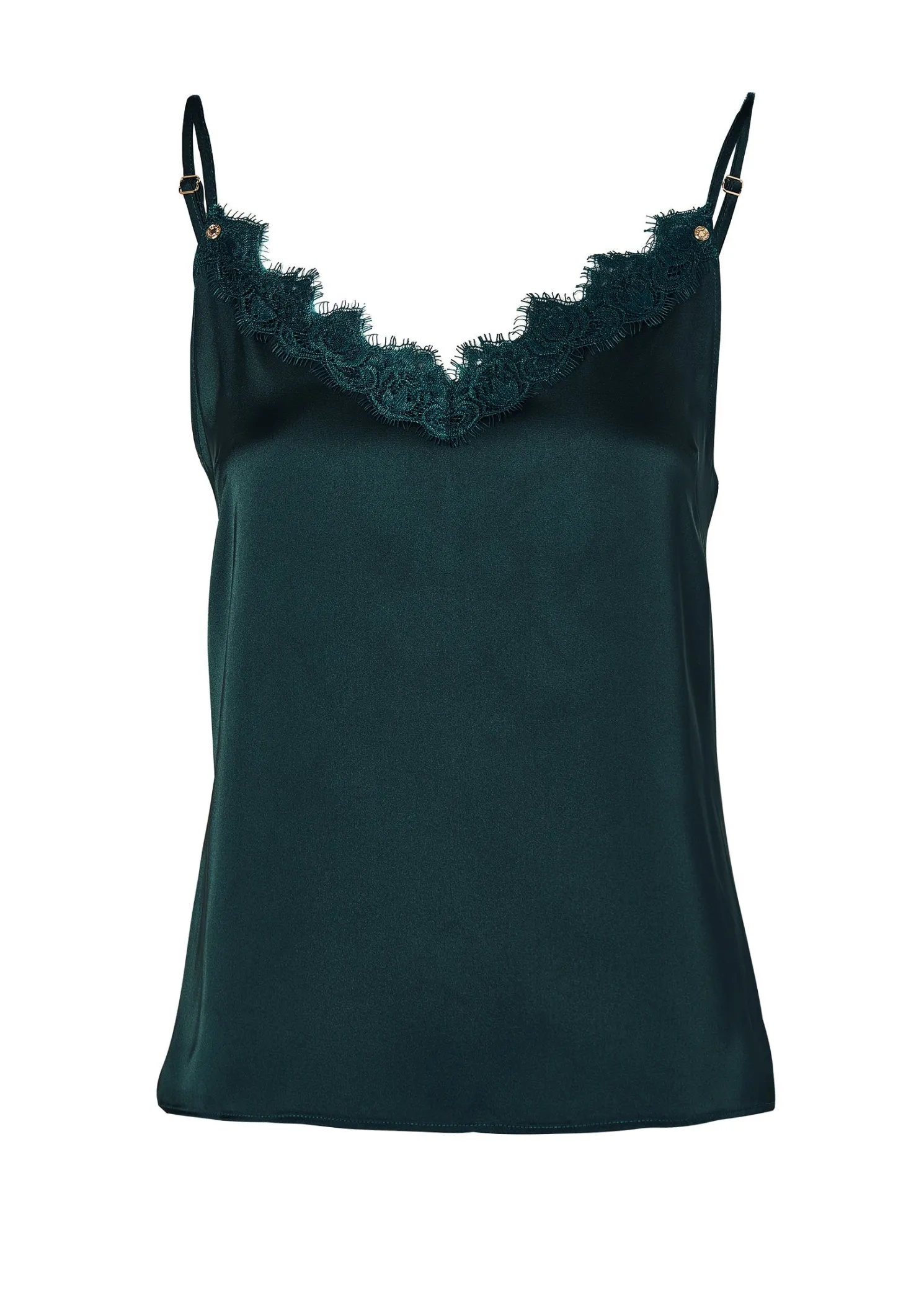 Satin Lace Cami (Emerald)