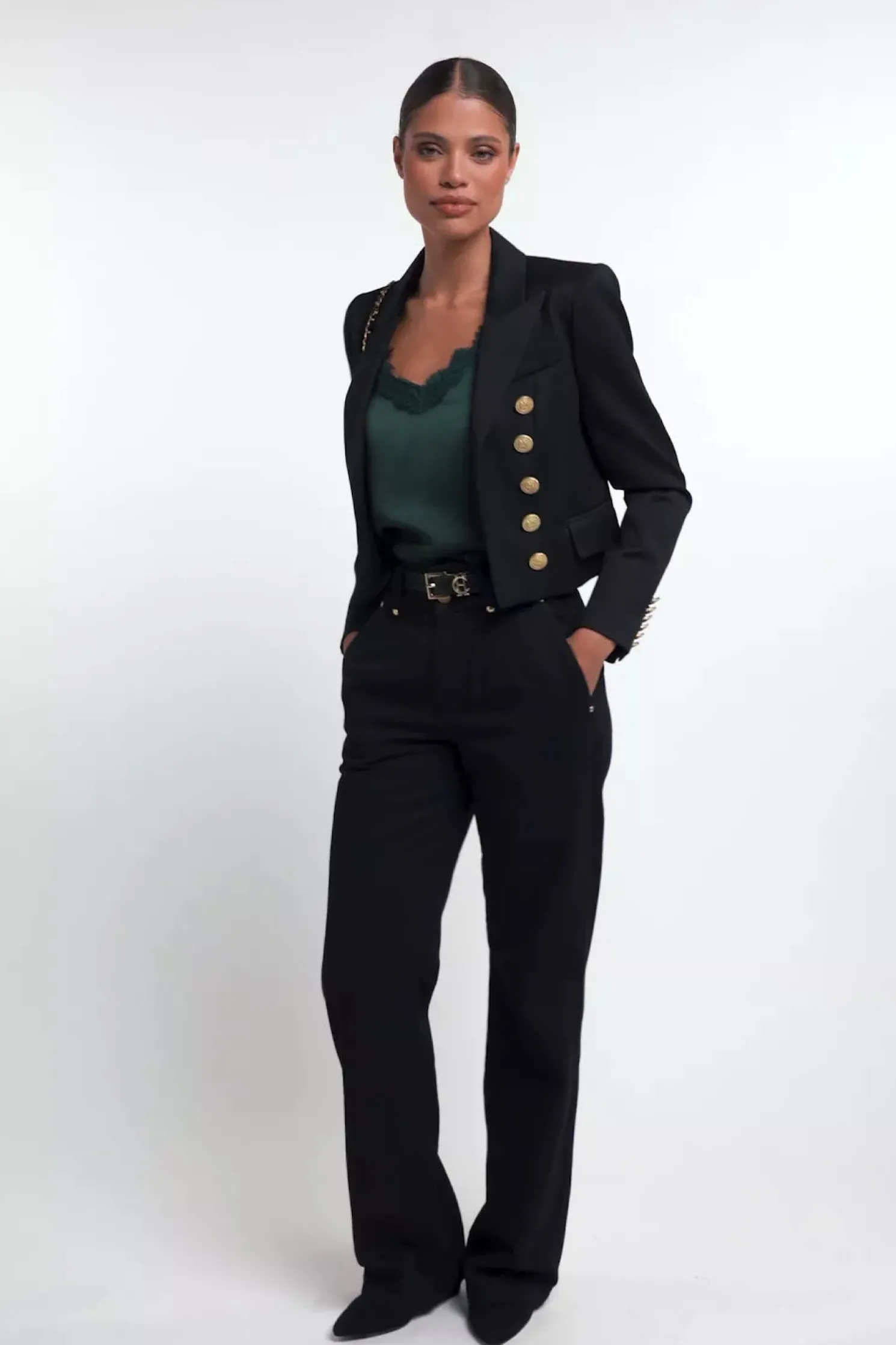 Satin Lace Cami (Emerald)