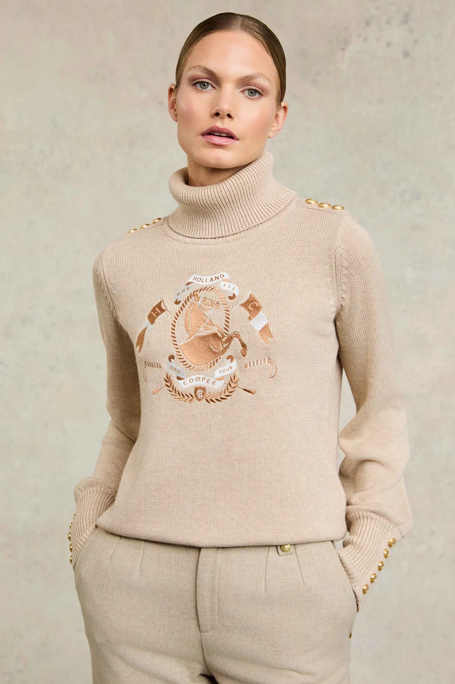 Tour Roll Neck Knit (Camel)