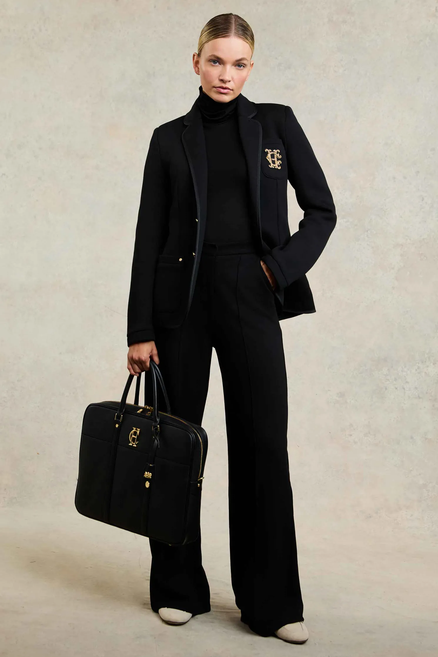 Wide Leg Pant (Black Black)